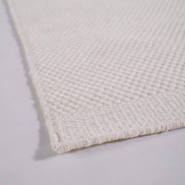 Tapis en laine et coton 200x300 cm, blanc - Elowen