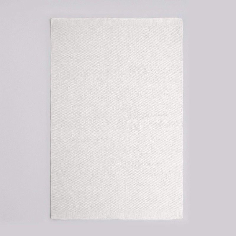 Tapis en laine et coton 250x350 cm, blanc - Elowen