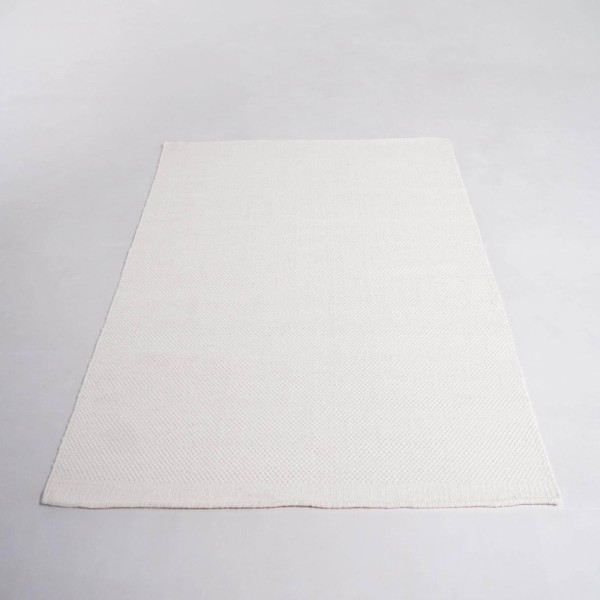 Tapis en laine et coton 250x350 cm, blanc - Elowen