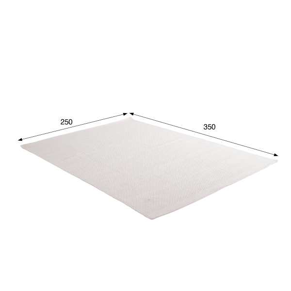 Tapis en laine et coton 250x350 cm, blanc - Elowen