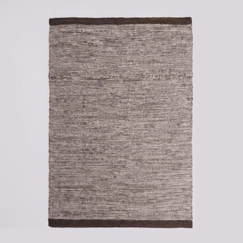 Tapis en laine et coton 140x200 cm, brun - Elowen