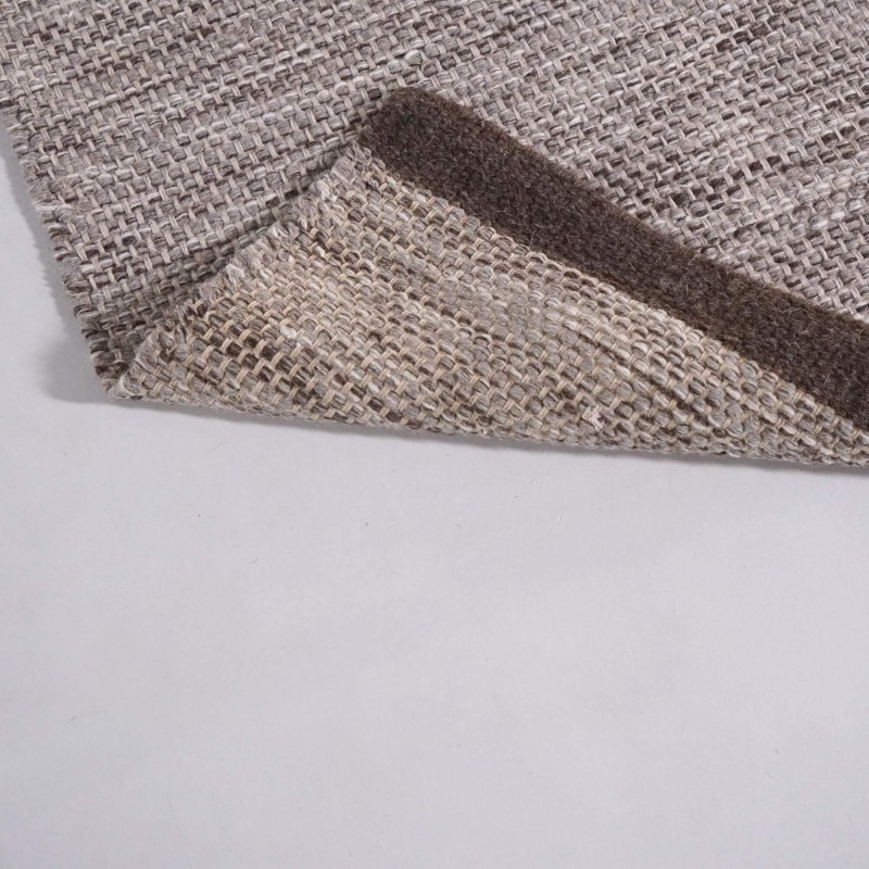 Tapis en laine et coton 160x230 cm, brun - Elowen