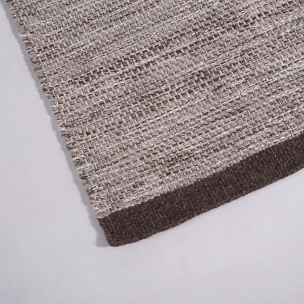 Tapis en laine et coton 160x230 cm, brun - Elowen