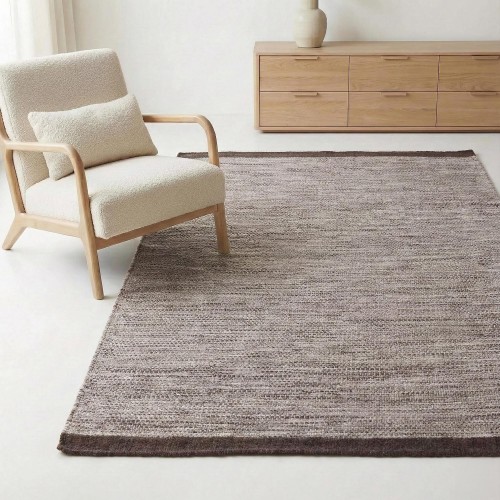 Tapis en laine et coton 250x350 cm, brun - Elowen