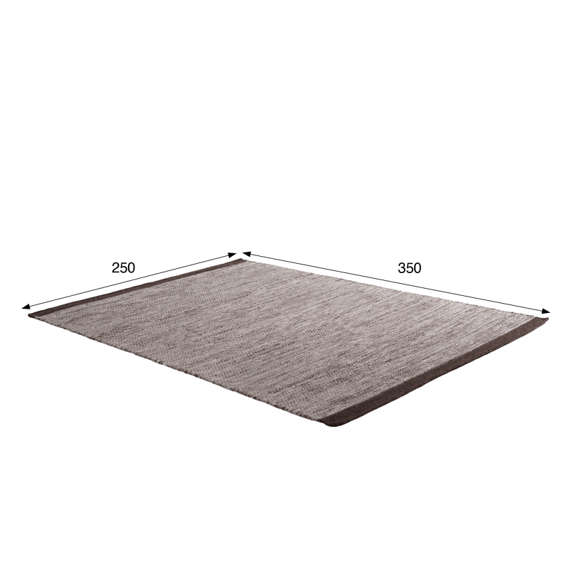 Tapis en laine et coton 250x350 cm, brun - Elowen