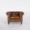 Fauteuil Chesterfield en cuir véritable - Edward