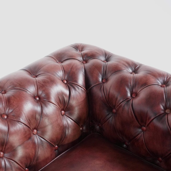 Fauteuil Chesterfield en cuir véritable - Edward