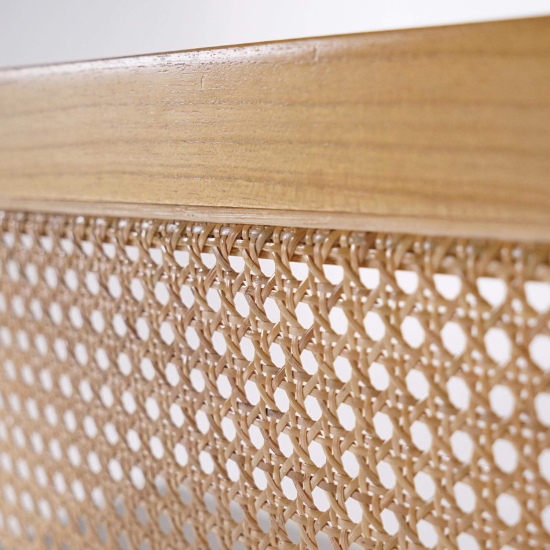 Tête de lit en bois massif de mindi et cannage 160 cm - Bahia