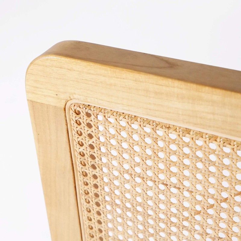 Tête de lit en bois massif de mindi et cannage 180 cm - Bahia