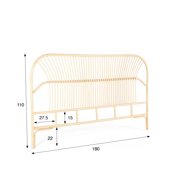 Tête de lit en rotin (osier) 180 cm - Paloma