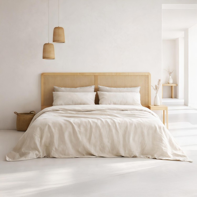 Tête de lit en bois massif de mindi et cannage 180 cm - Bahia