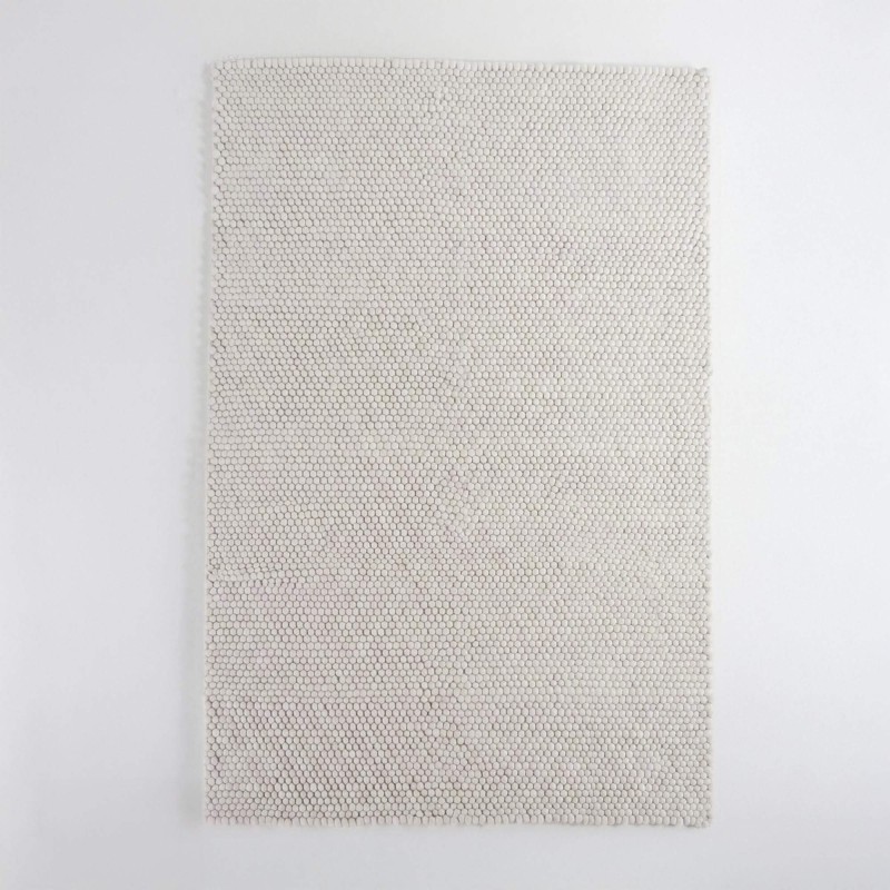 Tapis en laine et coton 140x200 cm, blanc - Tessa