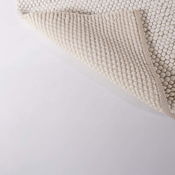 Tapis en laine et coton 140x200 cm, blanc - Tessa