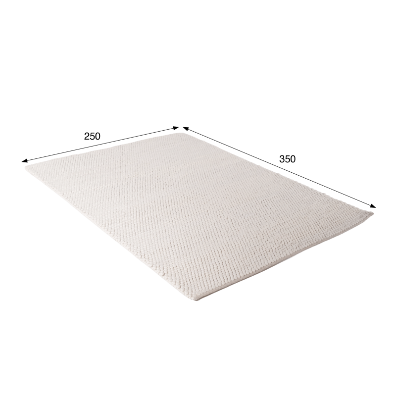 Tapis en laine et coton 250x350 cm, blanc - Tessa
