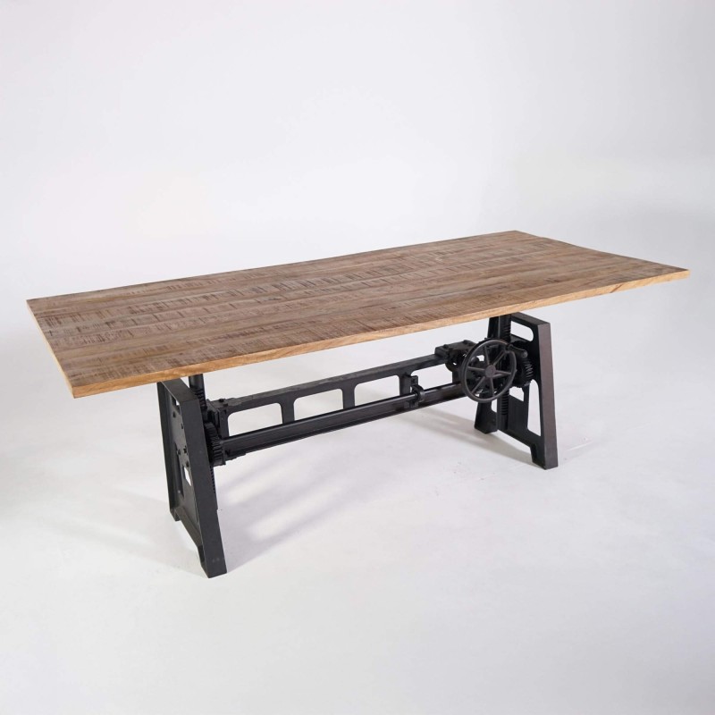 Table de salle à manger  industrielle réhaussable 220 cm