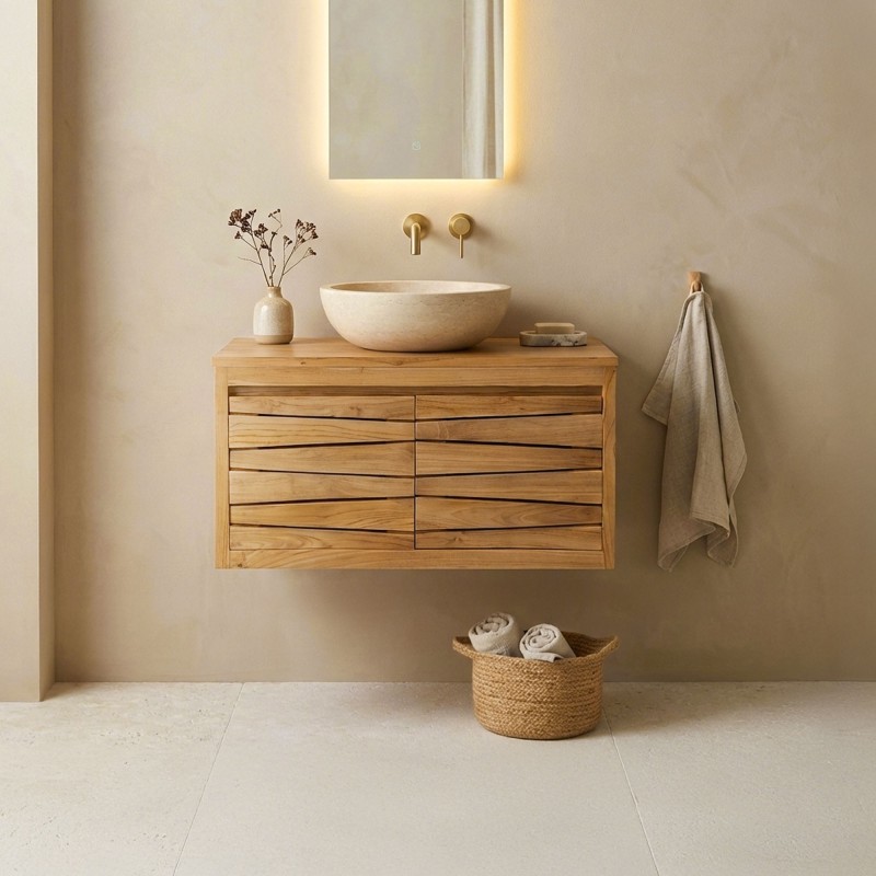 Meuble de salle de bain en teck 80 cm - Mountain