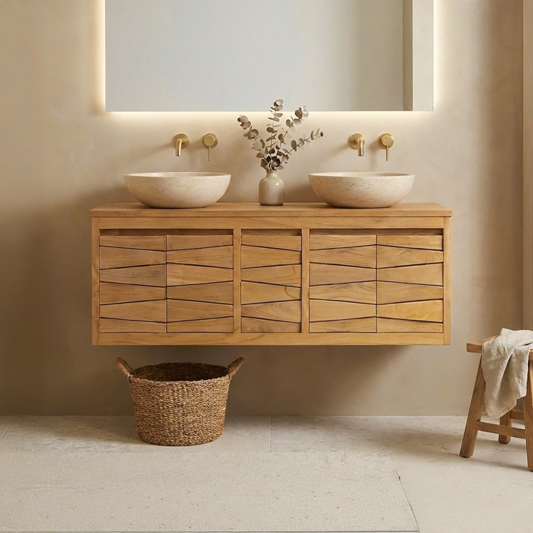 Meuble de salle de bain en teck 120 cm - Mountain