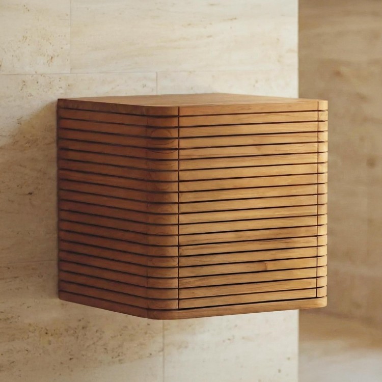 Meuble de rangement suspendu en teck - Lattis