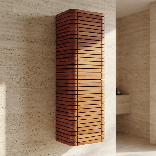 Colonne en rangement en bois de teck - Lattis