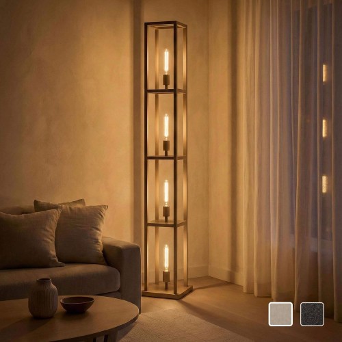 Lampe sur pied de salon en métal avec éclairage LED style industriel - Strukt