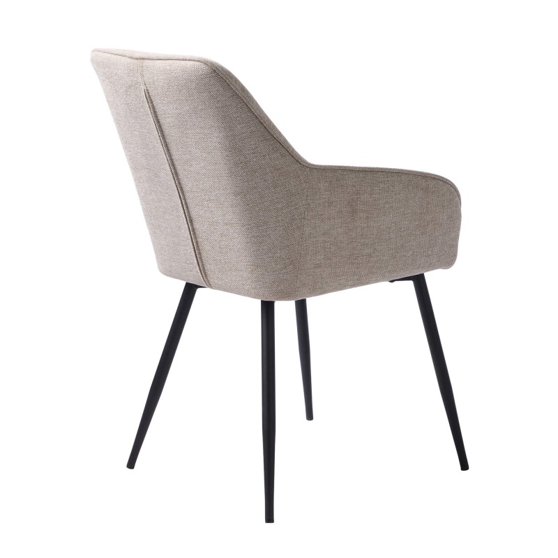 Chaise de salle à manger en tissu couleur sable - Nolan Stripe