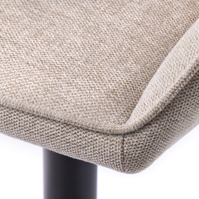 Chaise de salle à manger en tissu couleur sable - Nolan Stripe