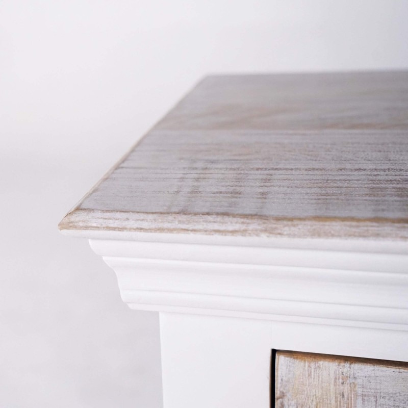 Console d'entrée en bois massif blanc - Sea side