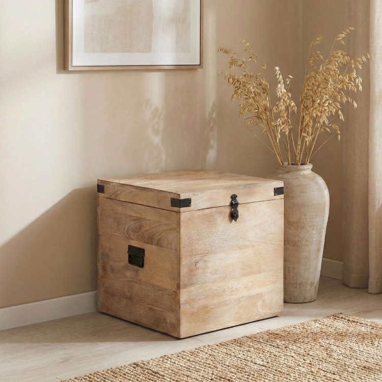 Coffre de rangement en bois naturel - Haven