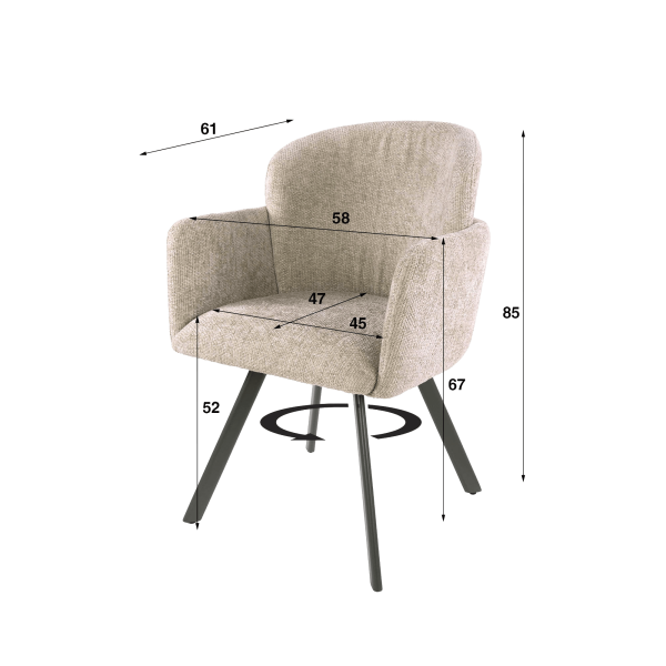 Fauteuil pivotant confortable pour salle à manger - Navi