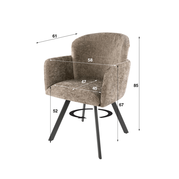 Fauteuil pivotant confortable pour salle à manger - Navi