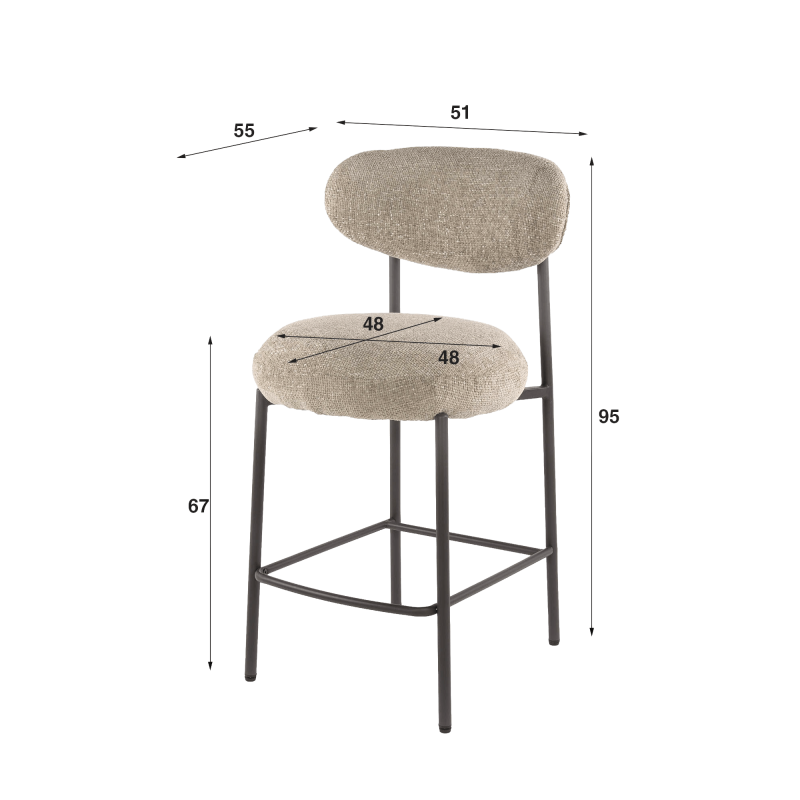 Chaise haute de cuisine pour ilôt central - Kai