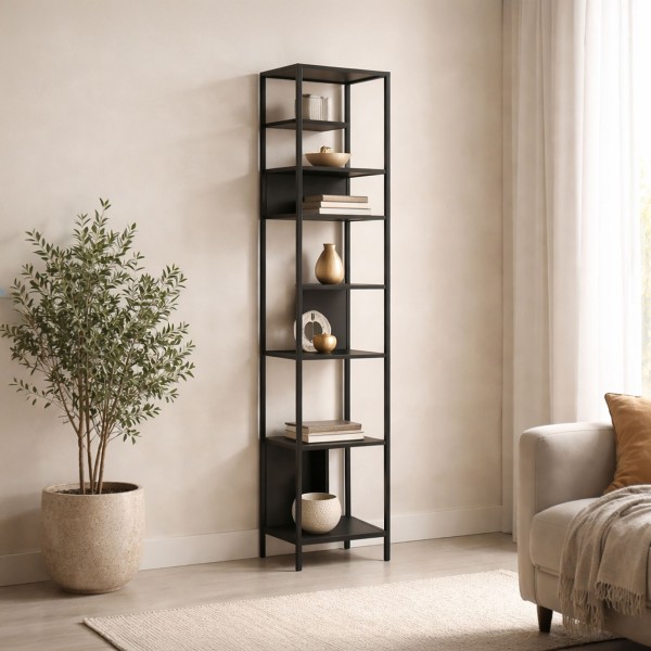 Étagère en métal noir 40 x 180 cm - New York