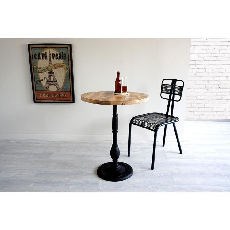 Table restaurant ronde industrielle bistrot 60 cm