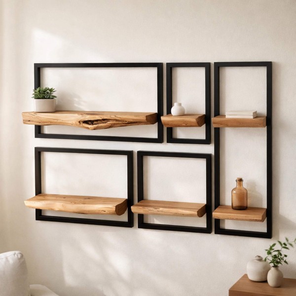 Etagère industrielle bois et métal (lot de 5) - Frame