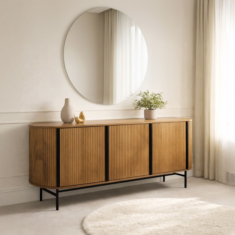 Buffet en bois massif 165 cm - Thanais