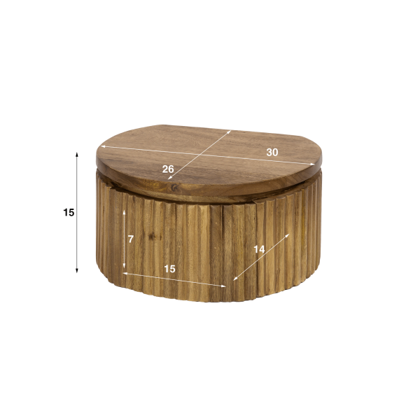 Table de chevet à suspendre en bois naturel avec tiroir - Kent