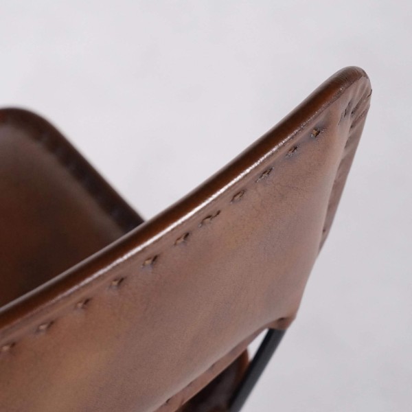 Chaise de bar en cuir marron design