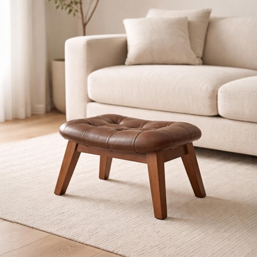 Tabouret d’appoint en cuir - Plaza