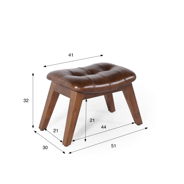 Tabouret d’appoint en cuir - Plaza
