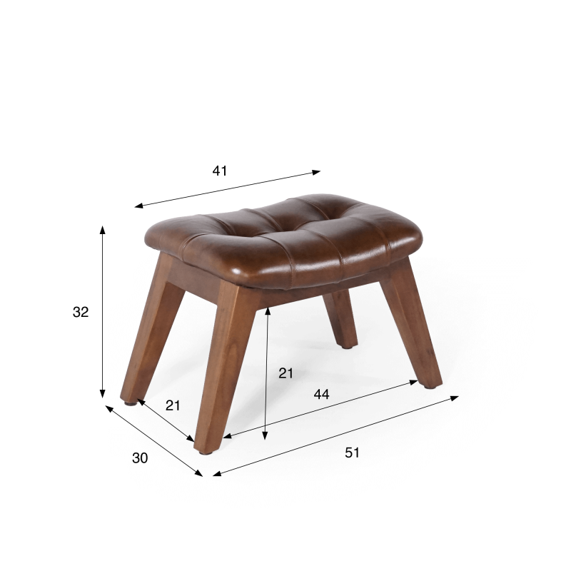 Tabouret d’appoint en cuir - Plaza