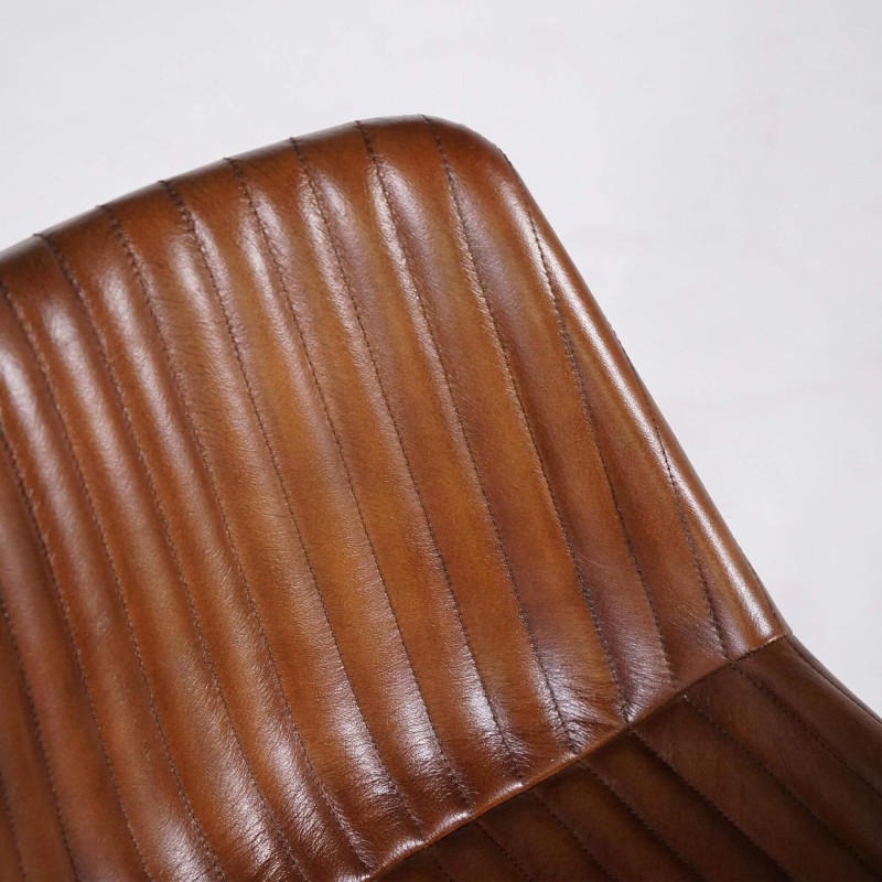 Chaise en cuir marron - Chelsea