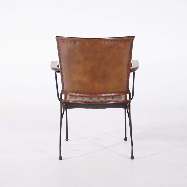 Fauteuil vintage en cuir marron 1 place - Cosy