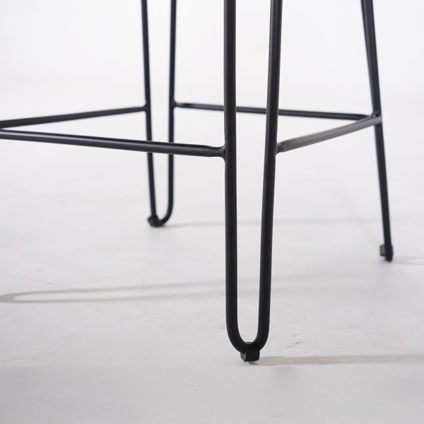 Chaise haute de cuisine vintage métal et cuir - Smart