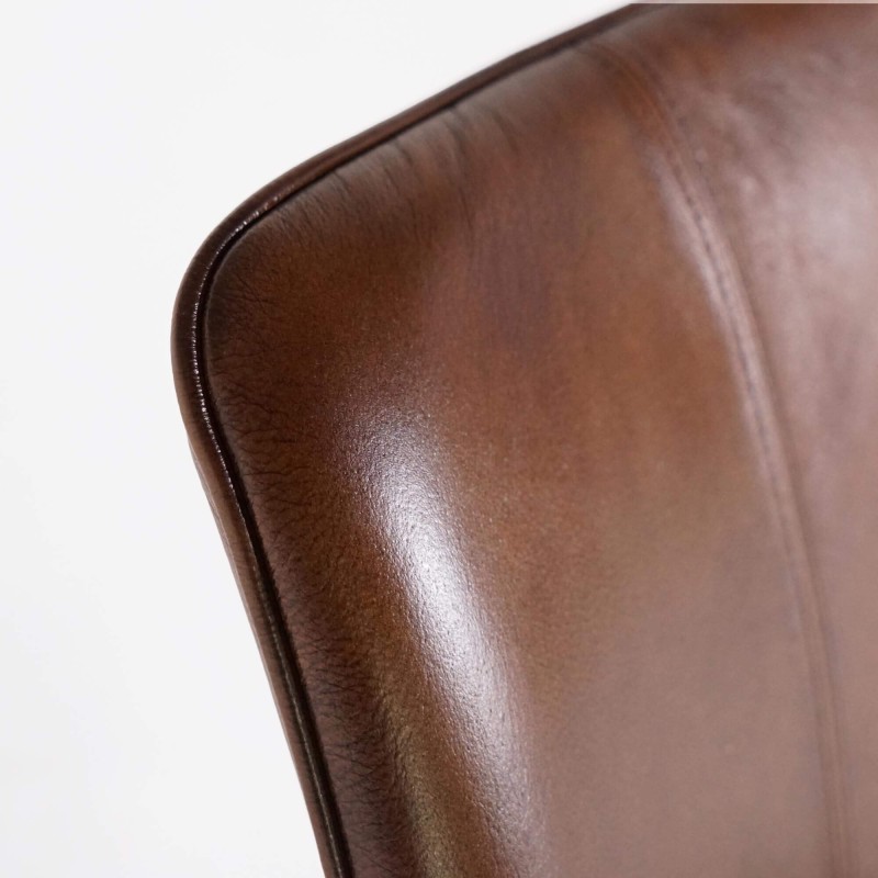Chaise vintage en cuir marron - Dock