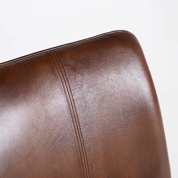 Chaise vintage en cuir marron - Dock