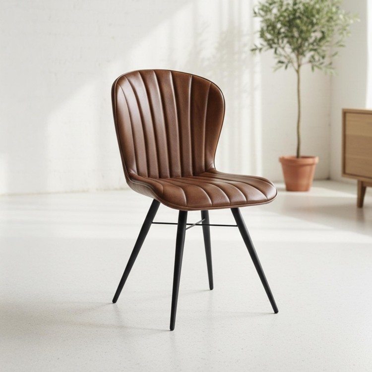 Chaise vintage en cuir véritable - District