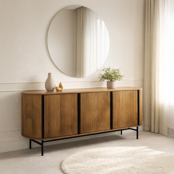 Buffet en bois massif 165 cm - Thanais