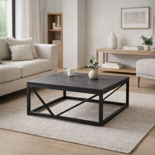 Table basse carrée en marbre noir - Verona