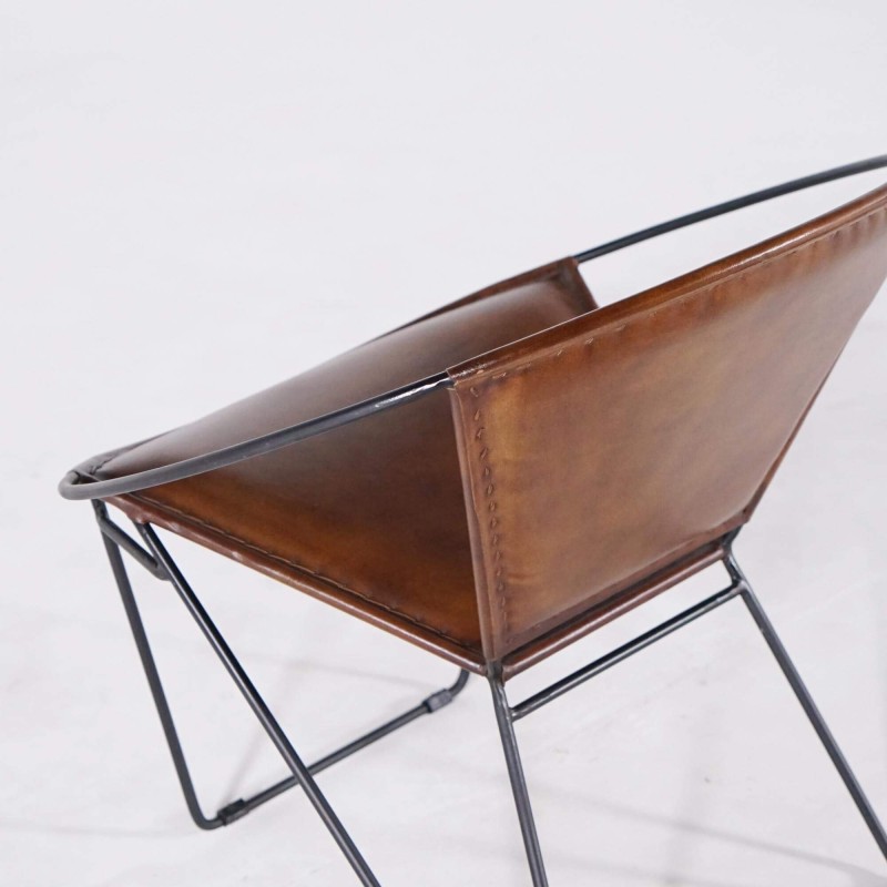 Chaise en cuir papillon PAON