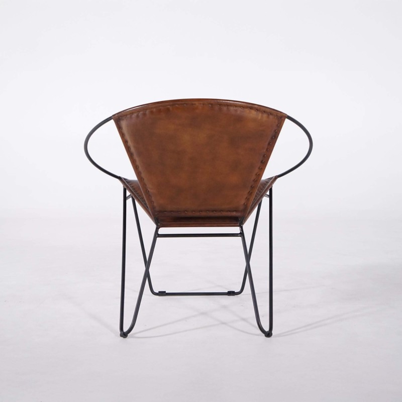 Chaise en cuir papillon PAON